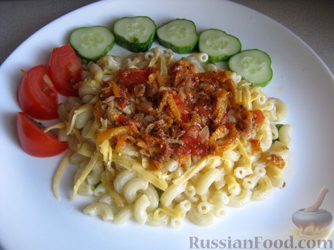 Рецепт Паста (макароны) с овощами и сыром