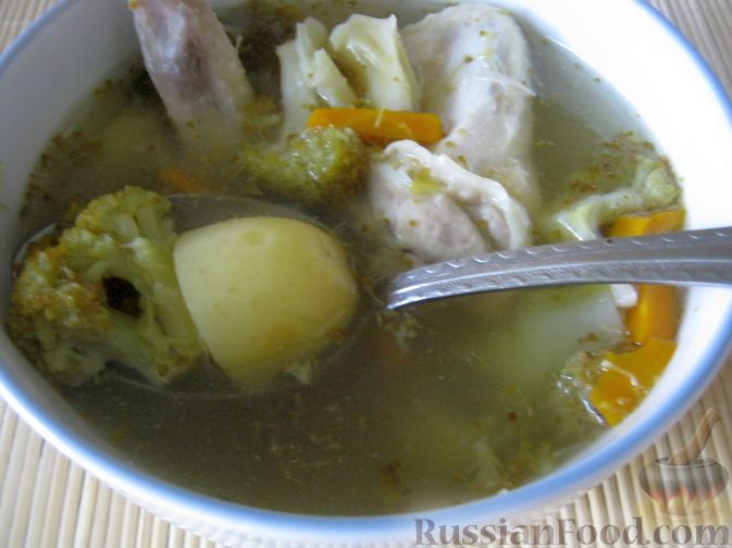 Рецепт Суп куриный с брокколи