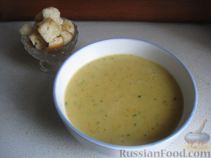 Рецепт Гороховый суп-пюре с сухариками