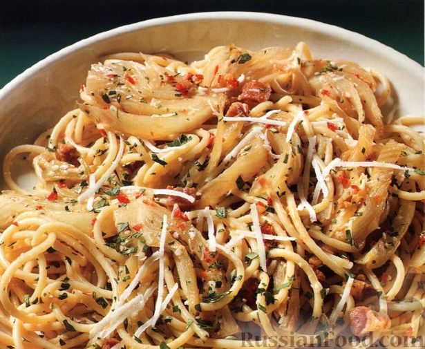 Рецепт Спагетти с фенхелем и беконом