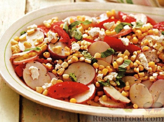 Рецепт Салат картофельный с помидорами и кукурузой