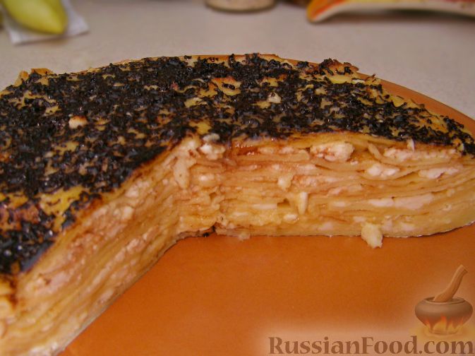 Рецепт Блинный торт с творогом