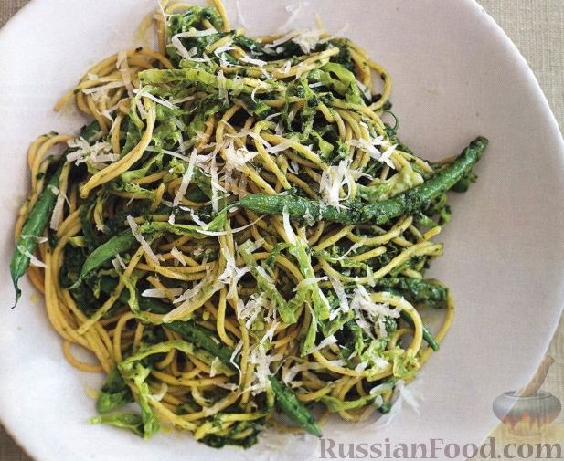 Рецепт Спагетти с капустой и стручковой фасолью