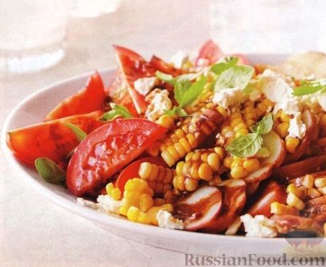Рецепт Летний салат из помидоров, картофеля и кукурузы