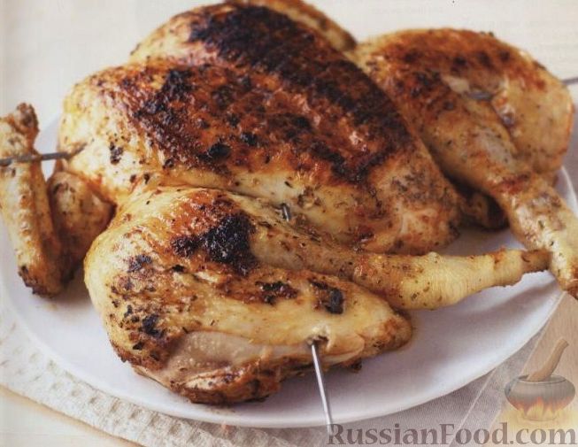 Рецепт Жареная на гриле курица с лимоном, орегано (душицей) и паприкой