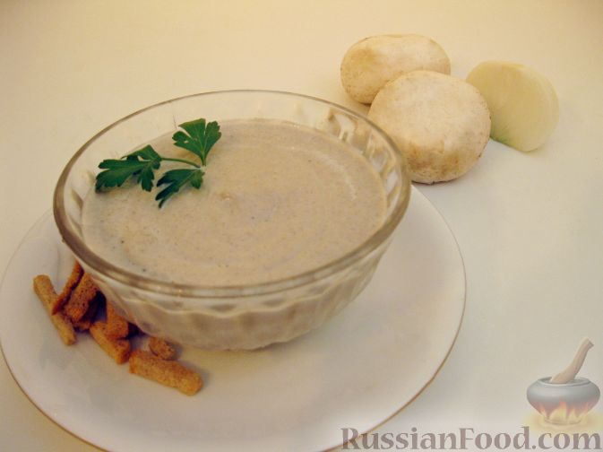 Рецепт Крем-суп из шампиньонов (в микроволновке)