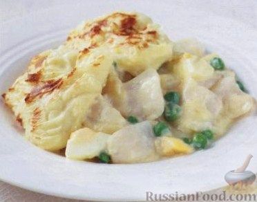 Рецепт Рыба с картофелем и зеленым горошком