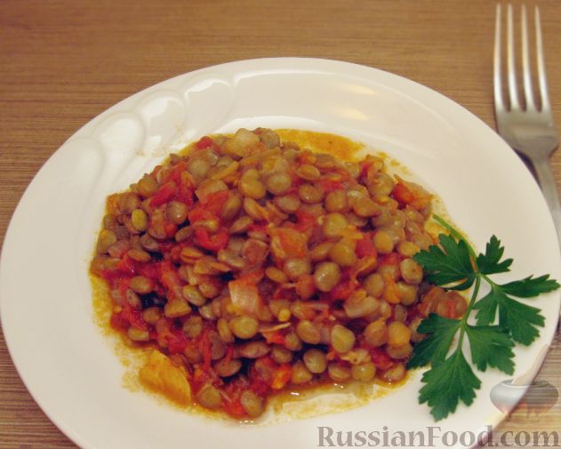 Рецепт Чечевица с помидорами
