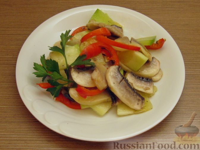 Рецепт Маринованный салат из овощей и шампиньонов