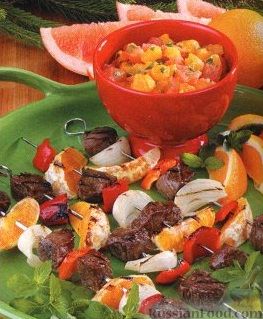 Рецепт Шашлыки из баранины с цитрусовой сальсой