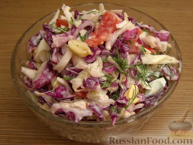 Рецепт Пестрый капустный салат