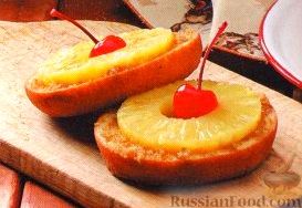 Рецепт Пончики, жаренные с ананасами на гриле