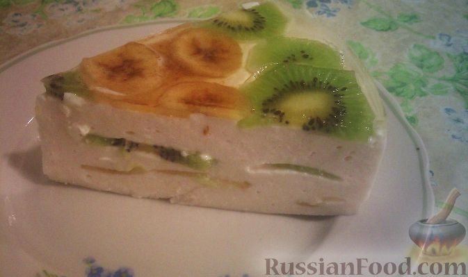 Рецепт Торт творожный с фруктами