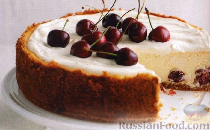 Рецепт Чизкейк с белым шоколадом и вишнями