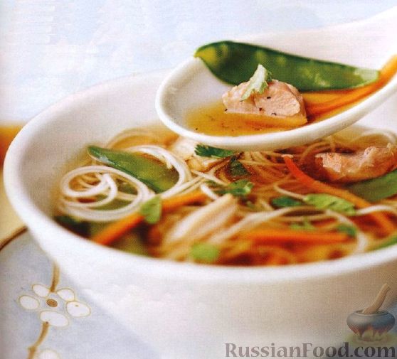 Рецепт Азиатский куриный суп с лапшой