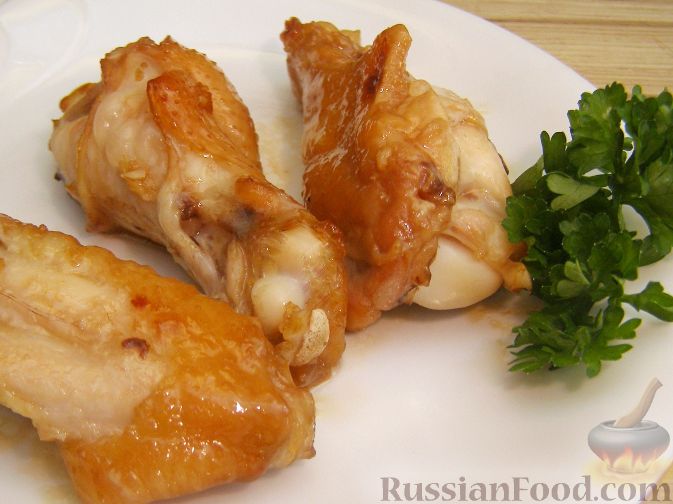 Рецепт Куриные крылышки в медово-соевом соусе