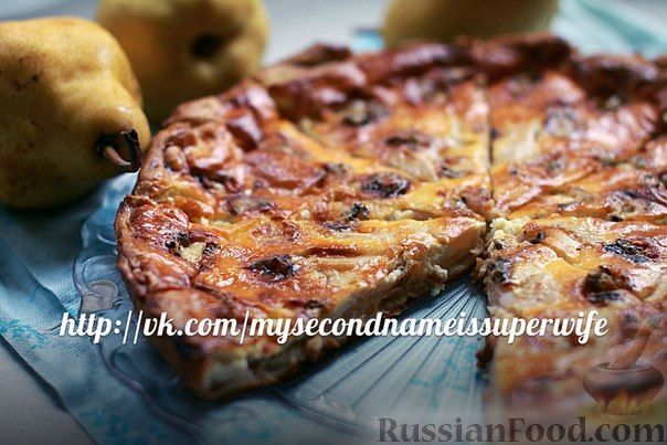 Рецепт Пирог с грушами и голубым сыром