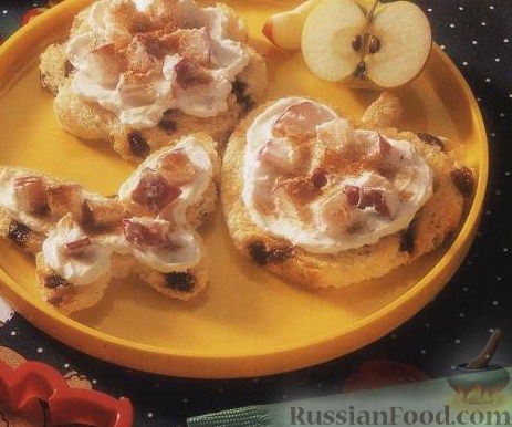 Рецепт Фантазийные бутерброды с яблоками и корицей