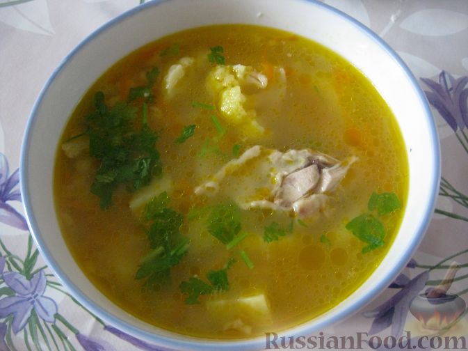 Рецепт Куриный суп с перловкой и цветной капустой