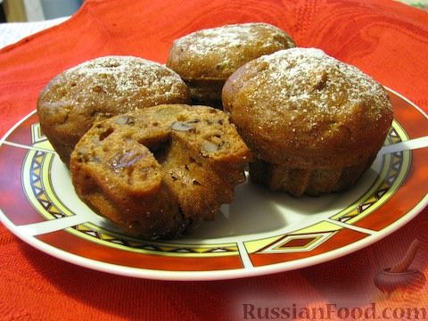 Рецепт Постные кексы-коврижки с орехами и сухофруктами