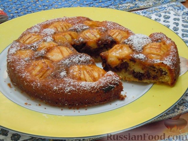 Рецепт Мраморный пирог с яблоками