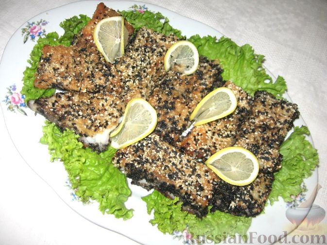 Рецепт Запеченное рыбное филе в кунжуте