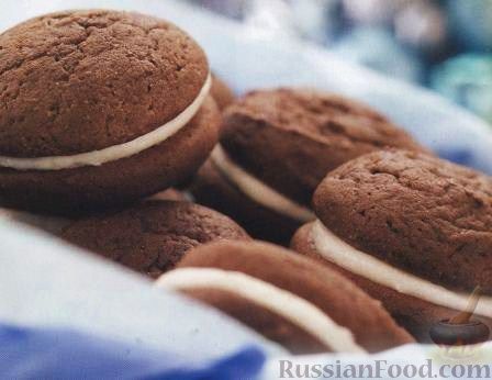 Рецепт Шоколадно-кофейное печенье со сливочной начинкой