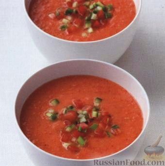 Рецепт Холодный суп из помидоров и перца
