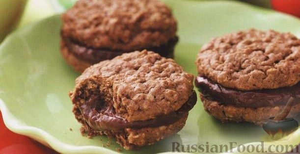 Рецепт Овсяное печенье с шоколадной начинкой