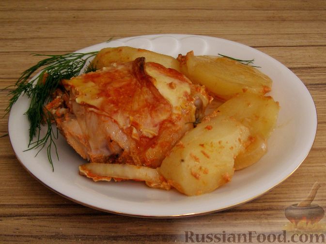 Рецепт Запеченная курица с имбирем и чесноком