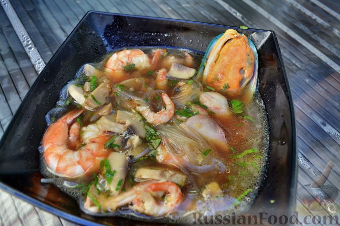 Рецепт Острый суп с морепродуктами