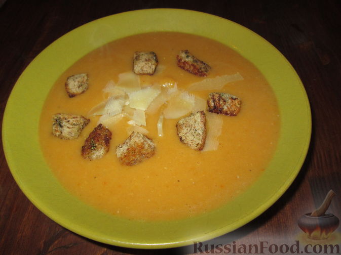 Рецепт Овощной суп-пюре с тыквой и чечевицей