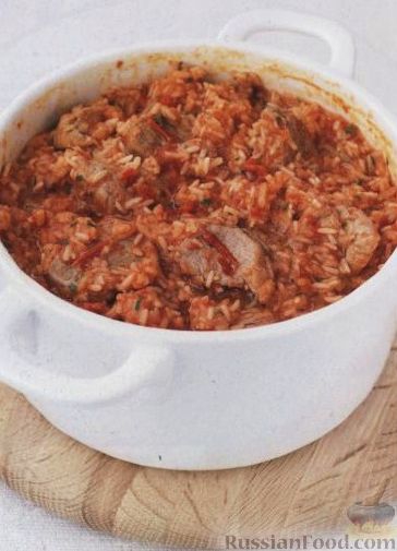 Рецепт Свинина с помидорами и рисом