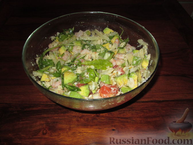 Рецепт Салат с авокадо, грейпфрутом и крабовым мясом