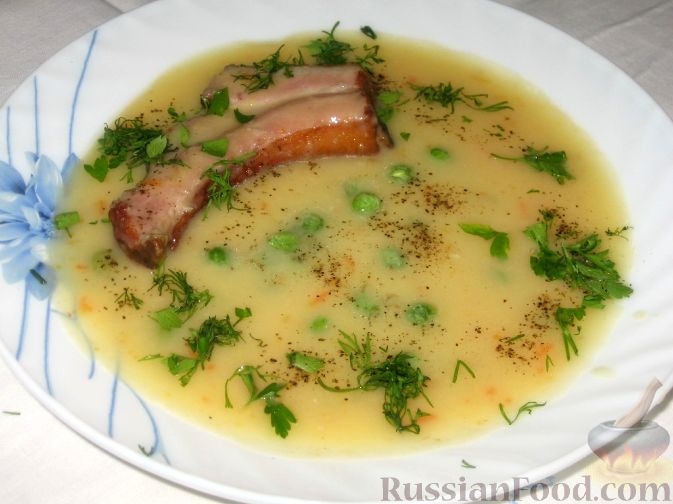 Рецепт Гороховый суп-пюре с зеленым горошком