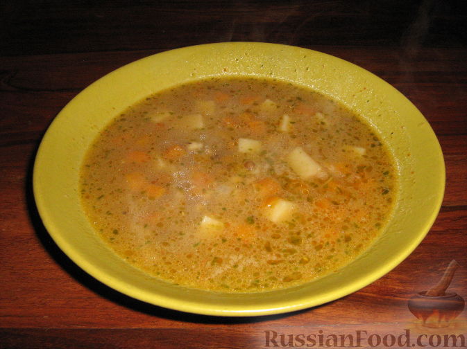 Рецепт Суп с чечевицей и перловкой