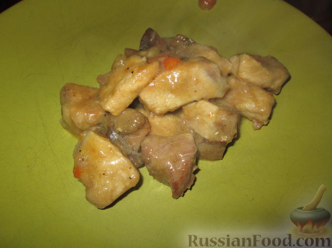 Рецепт Спеццатино (рагу, гуляш) из свинины с грибами