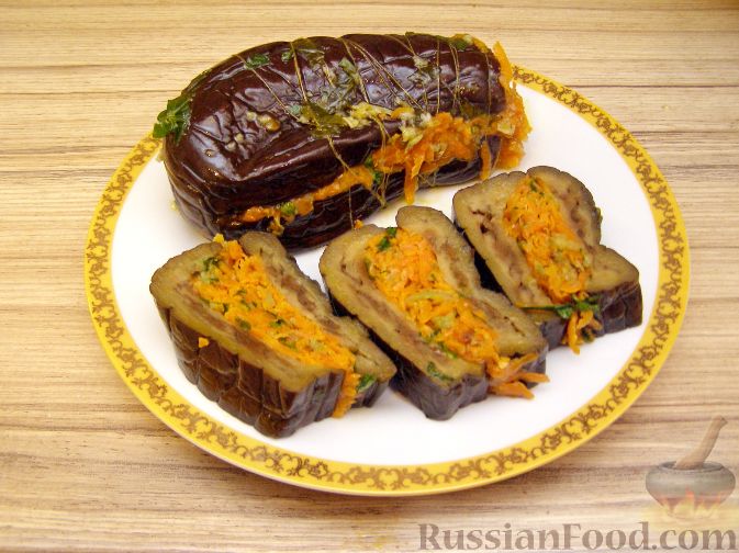 Рецепт Баклажаны квашеные, фаршированные морковью