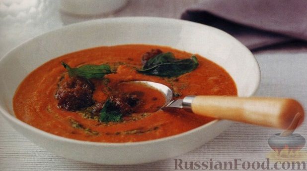 Рецепт Средиземноморский суп-пюре с соусом песто