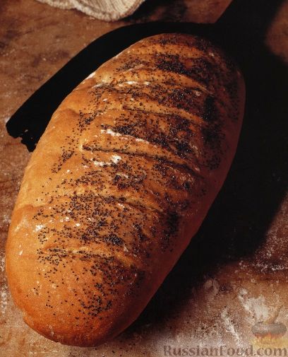 Рецепт Дрожжевой хлеб с маком в виде батона