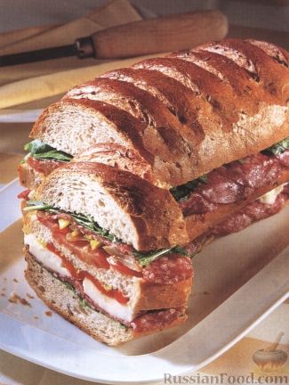 Рецепт Клубный сэндвич в итальянской булке