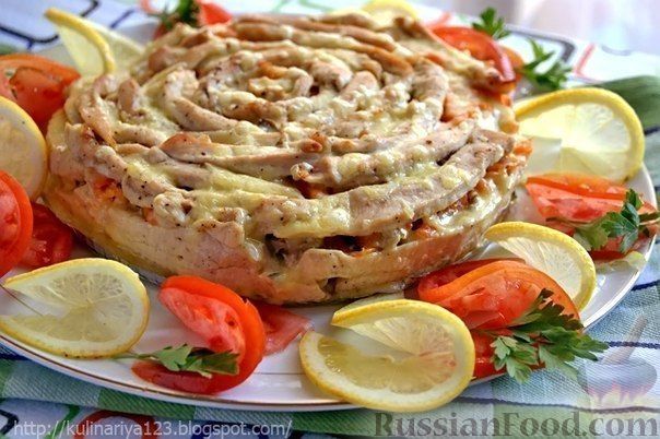 Рецепт Мясной пирог "Чайная роза"