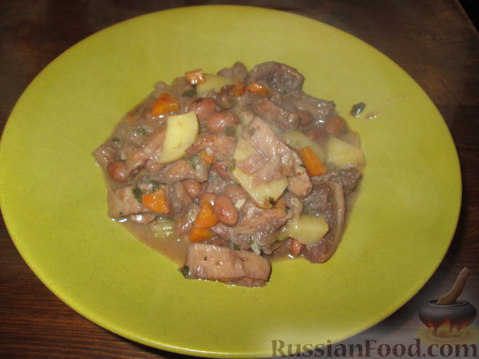 Рецепт Рубец с фасолью и картофелем