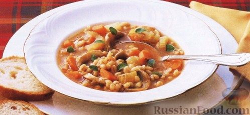 Рецепт Грибной суп с перловкой