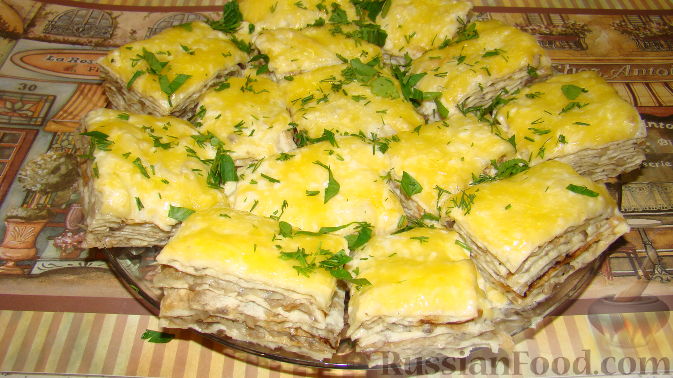 Рецепт Закусочный торт из лаваша