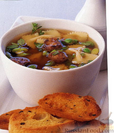 Рецепт Суп с куриной печенью и макаронами