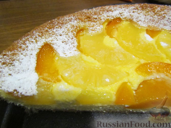 Рецепт Творожно-фруктовый пирог "Солнышко"