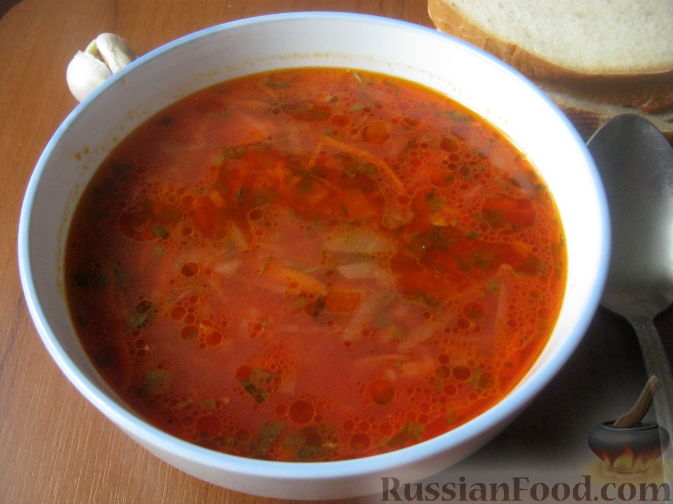 Рецепт Украинский красный борщ с фасолью