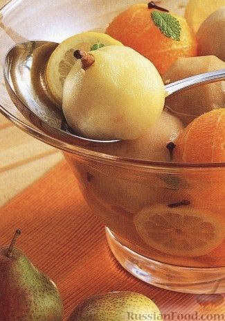 Рецепт Компот с медом, грушами и апельсинами