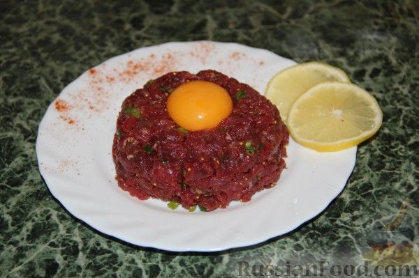 Рецепт Бифштекс по-татарски (тар-тар из говядины)